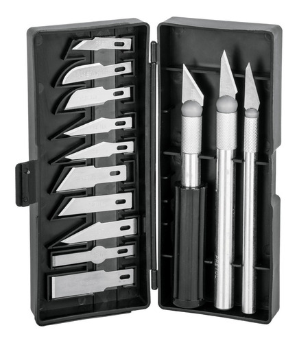 Set Cuchillas De Precision Bisturi 13 Piezas Estuche Truper