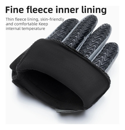 Guantes Rockbros Largos De Invierno Ciclismo Con Pads De Gel Negro Y Gris Xl
