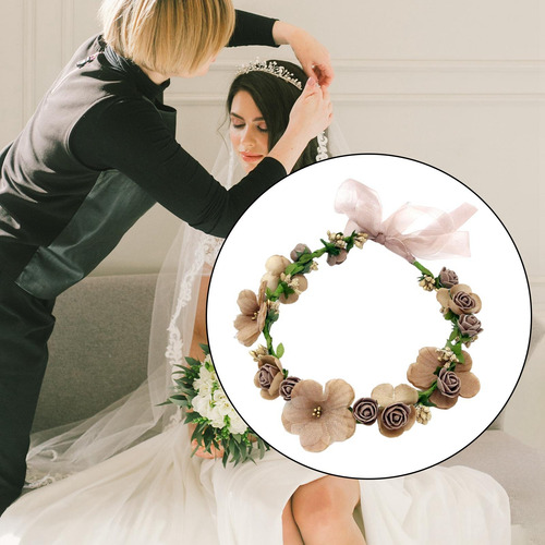 Corona De Flores Diadema Corona Floral Tocado De Novia Para