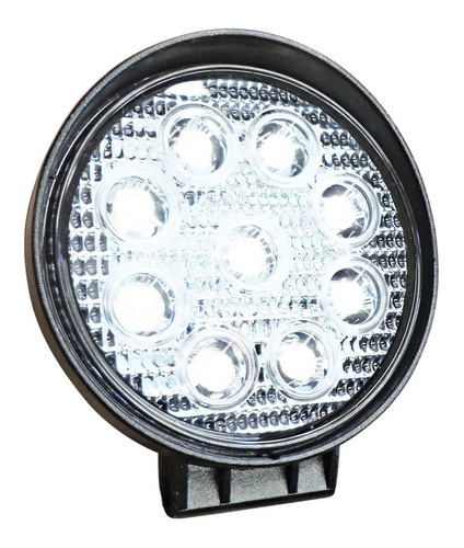 Faro Led Auxiliar Circular Proyector 9 Leds 27w 12v Fp27w-c