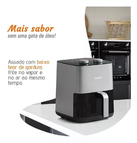 Gaabor Fritadeira Elétrica Air Fryer 4L 1450W Analógica Visor Transparente  Tecnologia Cyclone 360 127v : : Cozinha