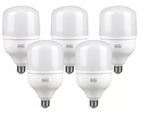 Kit 05 Lâmpada Led Alta Potência 30w Blacker+decker 6500k