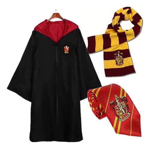 Disfraz Capa + Bufanda + Corbata De Gryffindor, Slytherin, Ravenclaw, O Hufflepuff. Harry Potter. P