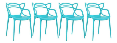 4  Cadeiras Cozinha Jantar Allegra Cozinha Ana Maria Cores Estrutura da cadeira Azul-Tiffany