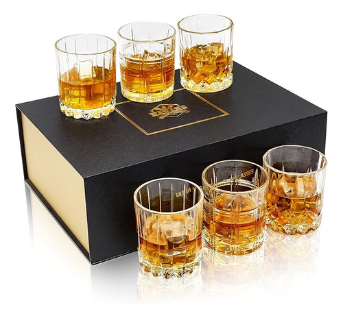 Vasos Whisky Mezclados 10 Onzas Juego 6 Vasos Barra Rock 3 P