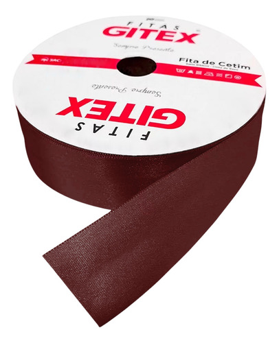 Fita De Cetim Nº5 Larg 23mm Rolo Com 50m - Cores Cor 129 - Bordeaux Lisa