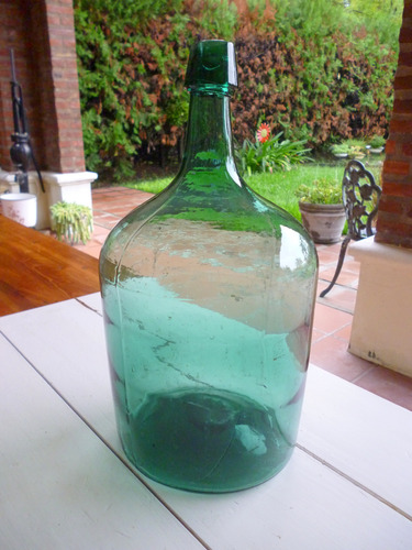 Damajuana Antigua Botellon 5 Litros Artesanal Verde