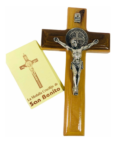 Cruz De San Benito En Madera De Olivo 14cm