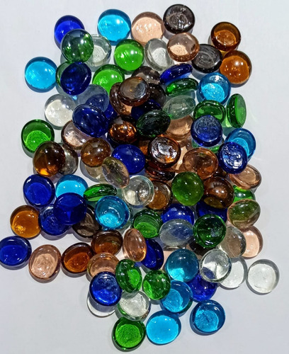 Imagen 2 de 8 de Gemas De Vidrio X 500 Gs. Aprox 95 Unid. Traslucidas Surtida