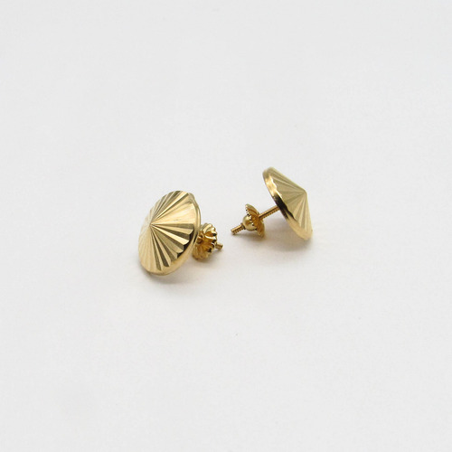 Aros Facetados Oro 18 Kts Modelo C142 - 2 Piezas