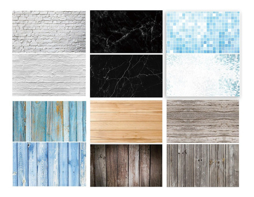 Imagen 4 de 10 de Fondo Fotografico Fotos Reversible Mate Madera Piedra Set X6