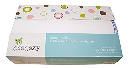 Osocozy 6 Pack Predobla Panales De Tela Blanqueada Tamano 2