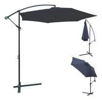 Comprar Ombrelone 3metro Suspenso Gira 360º Guarda Sol Praia Piscina Cor Azul