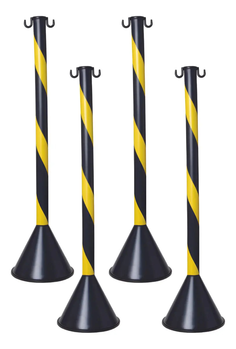 Kit Pedestal Zebrado Kteli Para Sinalização 4 Unidades