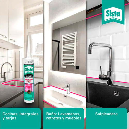 Sista F101 Silicón Baños Y Cocinas Transparente 300 Ml