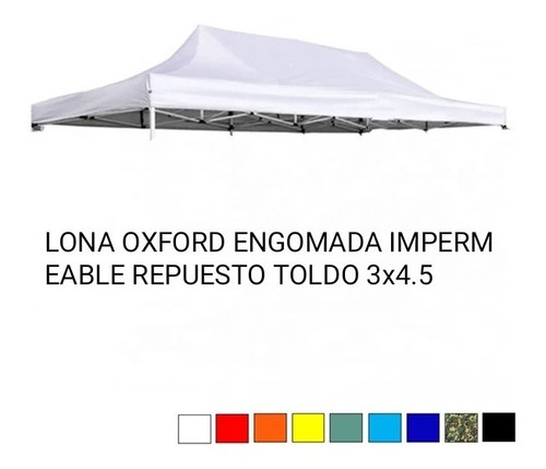 Lona Repuesto Toldo Plegable 3x6 Metros Blanco