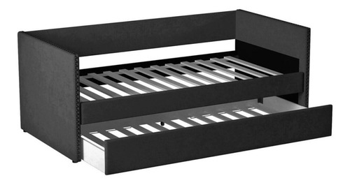 Daybed Sadie, Cama Estilo Sofá Negro, Cama Canguro Elegante