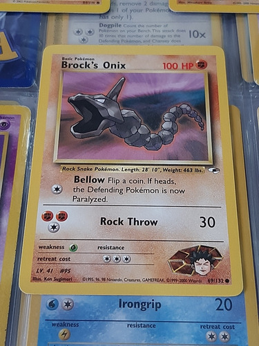 Brock's Onix 69/132,original De Pokemon Tcg,1999-2000