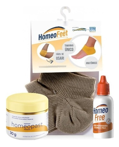  Kit Creme Homeopast, Loção Homeofree E Meia Homeofeet