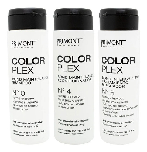 Primont Color Plex Shampoo + Acondicionador + Mascara 250ml