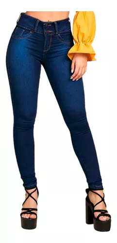 Jeans Mujer Levanta Cola Elasticado Tiro Alto