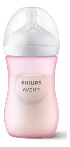 comprar Biberón Avent Natural Response Antigoteo Color Rosa 9oz 1m