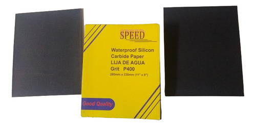 Lija De Agua Speed Para Hierro N° P400 Paquete De 12 Lijas 