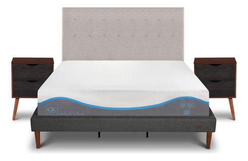 Cama Europea Curve Alaska King + Set Tigris