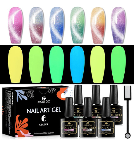 Juego Esmaltes Brillan En La Oscuridad, Cambian Color 8ml