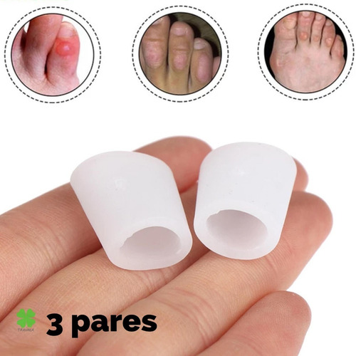 6 Aneis Protetores Para Os Dedos Pés Em Silicone Anti-calos
