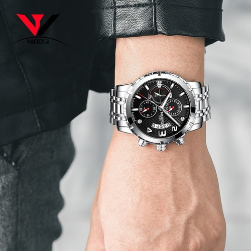 Reloj Pulsera Nibosi Deportivo De Lujo C/cronógrafo P/hombre