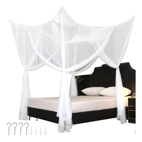 Dosel De Tela Mosquitera 4 Puertas Para Cama Matrimonial