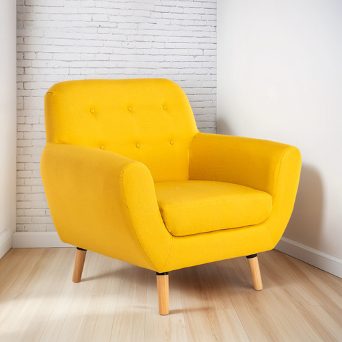 Sillón Moderno Selena Amarillo Hecho En México