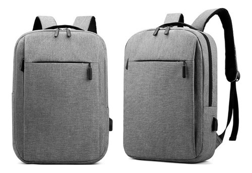 Mochila Masculina Escolar Notebook Entrada Pra Carregador Cor Cinza