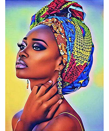 5d Diamond Painting Purple African Woman Full Drill By Numbe