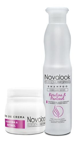 Shampoo Baño De Crema Novalook X2 Keratina Retinol Kit Chico