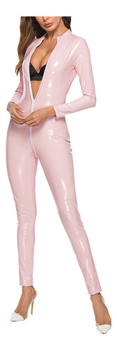 Corsé De Mujer Pvc Cuero Charol Cremallera Pantalones Cuerpo