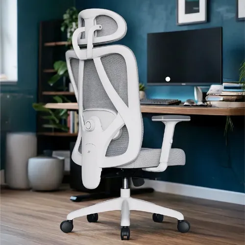 Cadeira Escritório Confortavel Ergonômica Elements Samaia Cinza Nr17 Tecido