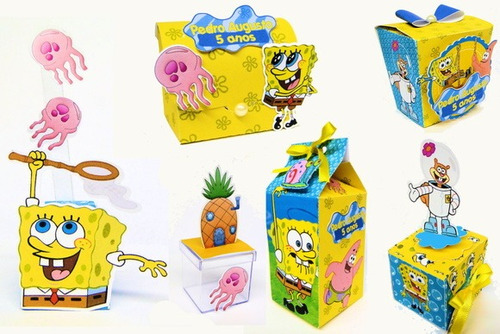 Kit Imprimible Cajitas Bob Esponja