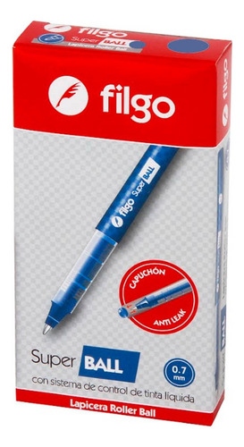 Roller Filgo Super Ball 0.7 Tinta Azul  Caja X 12 Unidades