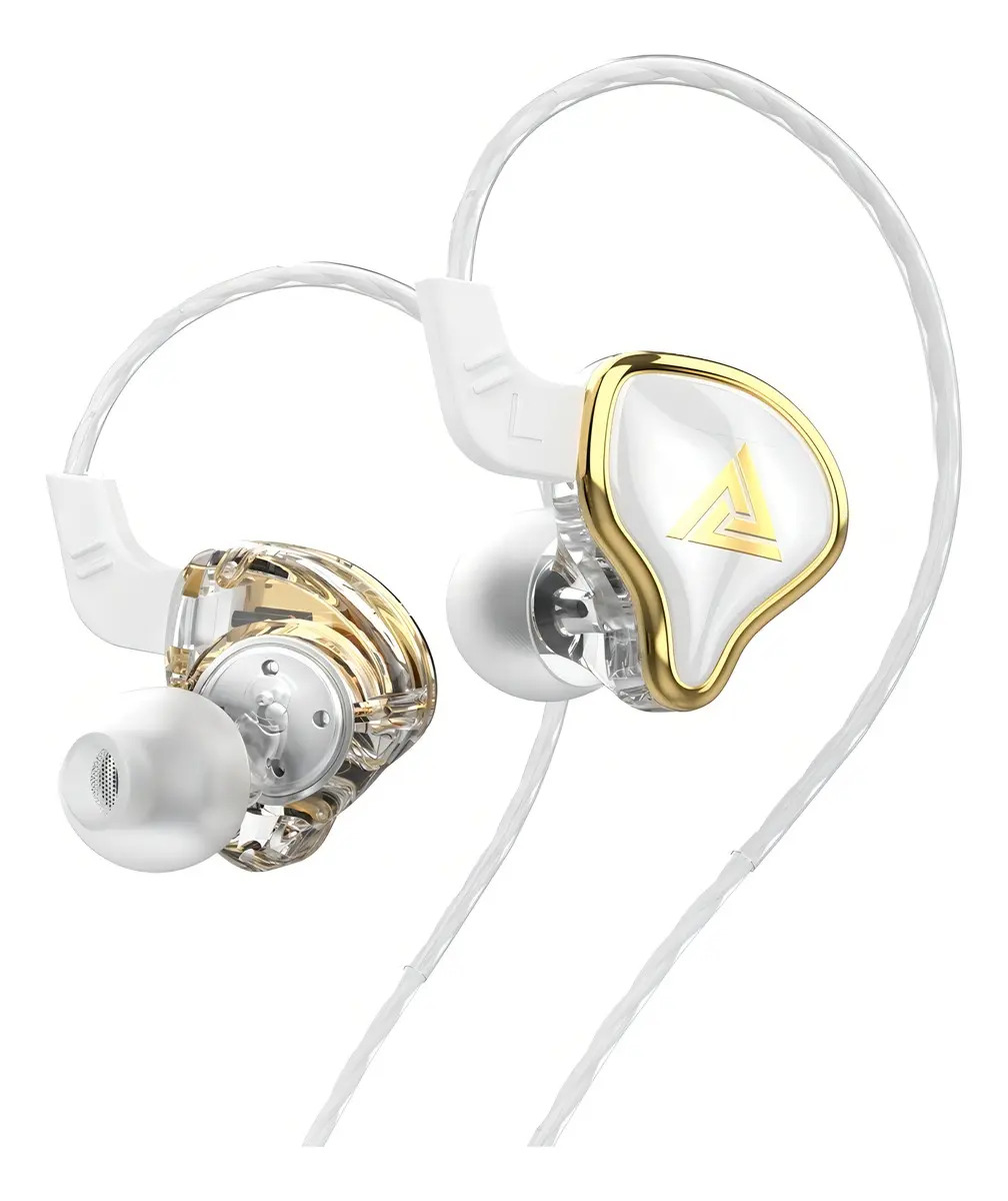 Fone Qkz Ak6 Ares Profissional Retorno Com Mic + Case Cor Branco
