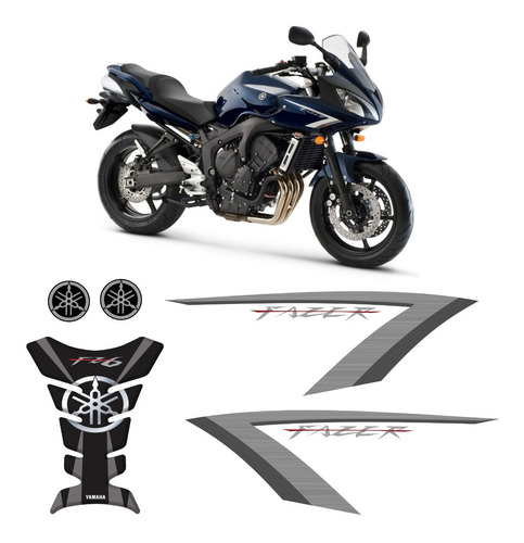 Kit Adesivo Compatível Fazer Fz6 600cc 2008 A 2010 Fz6n610