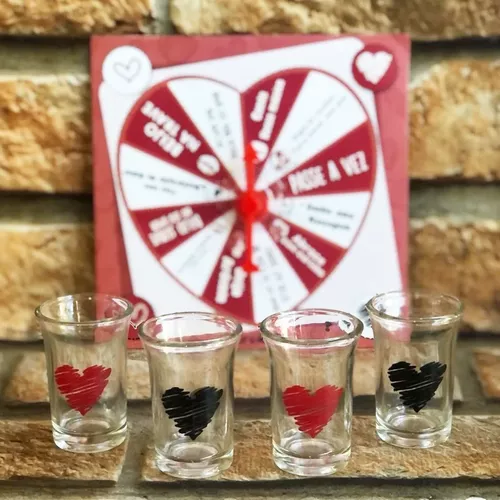 Jogo Roleta Etílica Com 16 Shot + Tabuleiro Do Amor Picante