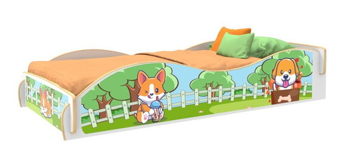 Cama Infantil Perrito Y Gatito 1 Plaza Niña Chicos 