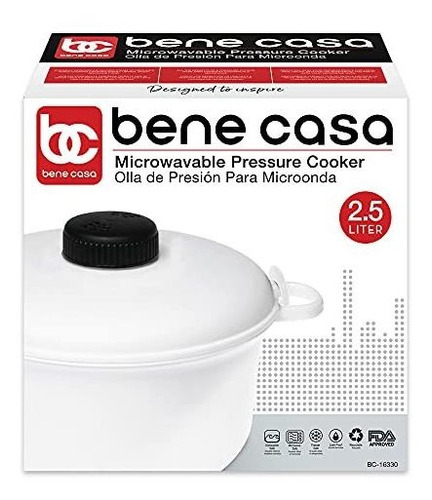 Olla A Presión Microondas 2.6 Qt - Antiadherente Y Tapa Con