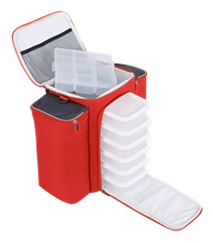 Bolsa Térmica 6 Potes - Vermelha Com Cinza Monster- Bag New Vermelho