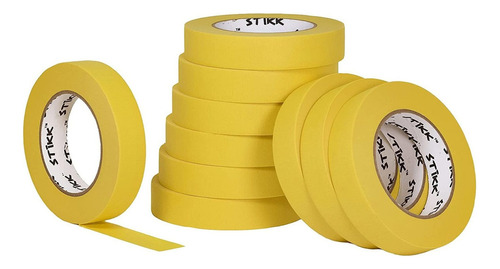 10 Pack 1 Inch X 60yd Stikk Yellow Painters Tape 14 Easy Rem