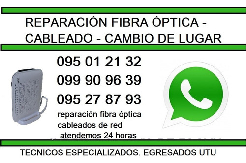 Imagen 2 de 10 de Mejora Alcance Wifi Reparación Fibra Óptica Antel Cableado