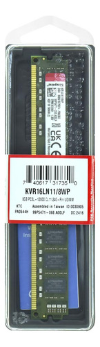 Memoria Ram Ddr3 8gb 1600mhz Cl11 Kingston Valueram Para Pc