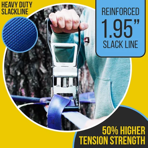 Slack Line Serenelife 50 Pies Con 18 Accesorios De Escalada